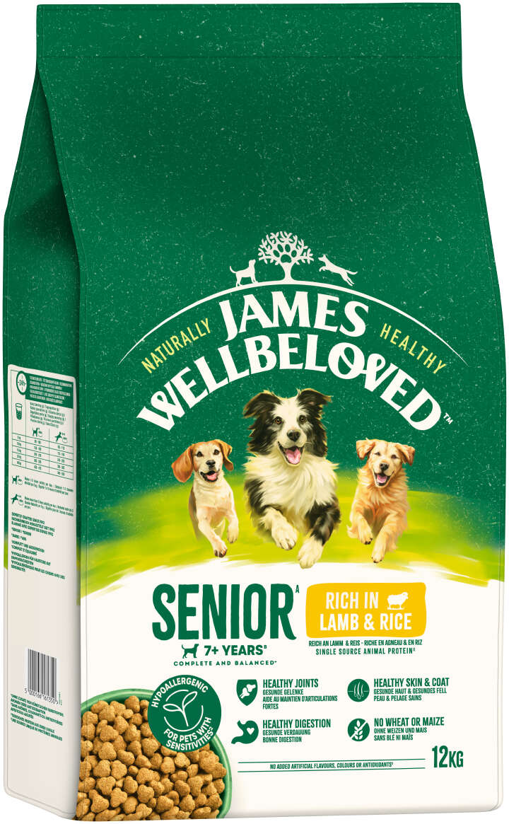 JAMES WELLBELOVED Hunde-Trockenfutter Senior Lamm + Reis